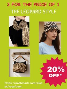 Leopard Style Hat, Scarf, and Purse